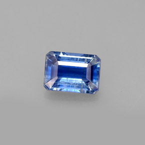 Cyanite bleue naturelle taille émeraude, 1,26 ct, VS-SI