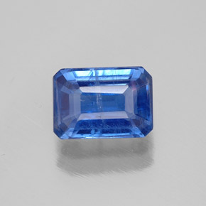 Cyanite bleue naturelle taille émeraude, 1,36 ct, SI
