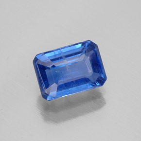 Cyanite bleue naturelle taille émeraude, 1,36 ct, SI