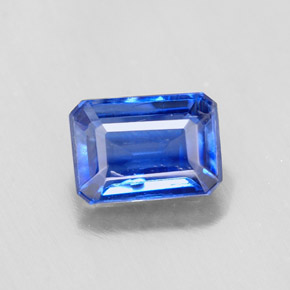 Cyanite bleu naturelle taille émeraude, 1,29 ct, VS