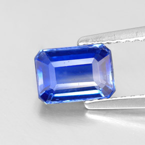 Cyanite bleue naturelle taille émeraude, 1,34 ct, VS