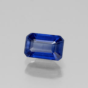 Cyanite bleue naturelle taille émeraude, 0,86 ct, VS-SI