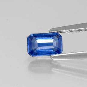 Cyanite bleue naturelle taille émeraude, 0,75 ct, VS-SI