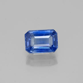 Cyanite bleue naturelle taille émeraude, 0,81 ct, VS-SI