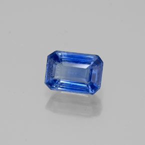 Cyanite bleue naturelle taille émeraude, 0,81 ct, VS-SI