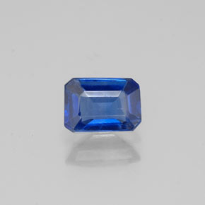 Cyanite bleue naturelle taille émeraude, 0,64 ct, VS-SI