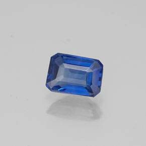 Cyanite bleue naturelle taille émeraude, 0,64 ct, VS-SI