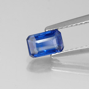 Cyanite bleue naturelle taille émeraude, 0,72 ct, VS-SI