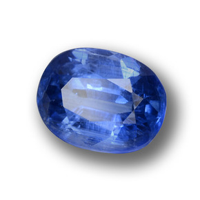 Cyanite bleue naturelle coupe ovale, 1,37 ct, VS-SI
