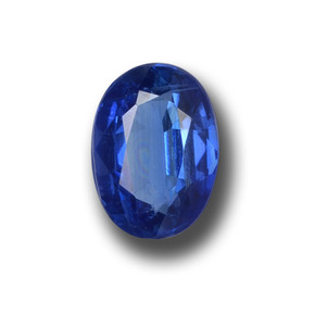 Cyanite bleue naturelle coupe ovale, 1,19 ct, VS-SI