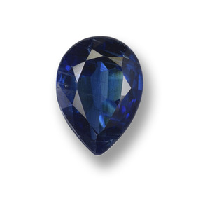 Disthène Bleu foncé naturelle En forme de poire, 1.39 ct, VS-SI