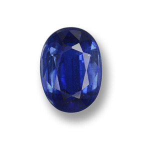 Cyanite bleue naturelle coupe ovale, 0,87 ct, VS-SI