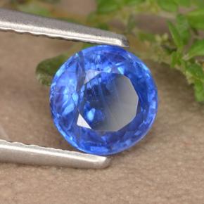 Cyanite bleue naturelle coupe roude, 0,91 ct, VS-SI