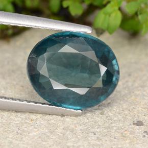 Disthène Vert bleu foncé naturelle Coupe ovale, 4.14 ct, VS
