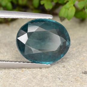 Disthène Vert bleu foncé naturelle Coupe ovale, 4.14 ct, VS
