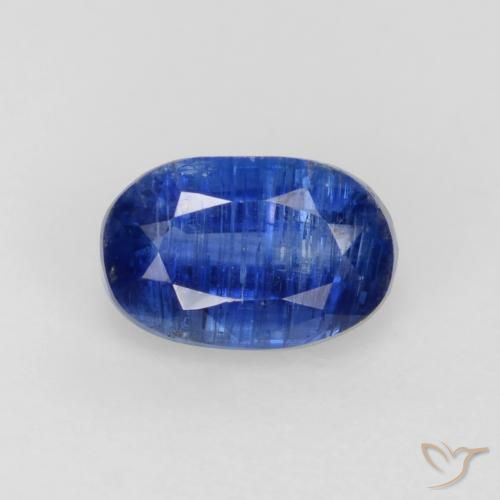0.74ct Naturel Bleu foncé Disthène, ovale, SI-I1