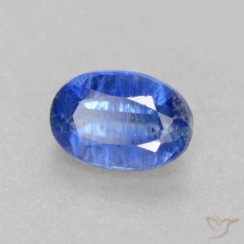 Disthène Bleu foncé naturelle ovale, 0.73 ct, I1