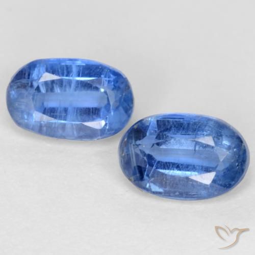 1.27ctw Naturel Bleu marine vif Disthène, ovale, SI