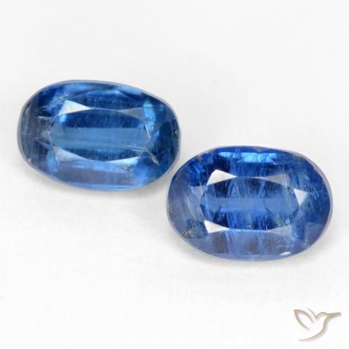 1.59ctw Naturel Bleu moyen Disthène, ovale, SI-I1