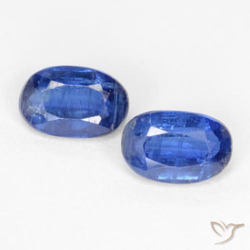 1.07ctw Naturel Bleu foncé Disthène, ovale, SI-I1