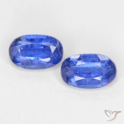 0.79ctw Naturel Bleu foncé Disthène, ovale, SI-I1