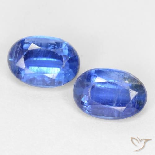 1.09ctw Naturel Bleu foncé Disthène, ovale, SI-I1