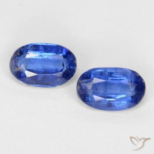 0.98ctw Naturel Bleu foncé Disthène, ovale, SI-I1
