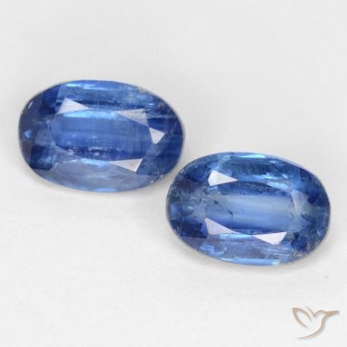 1.39ctw Naturel Bleu foncé Disthène, ovale, I1