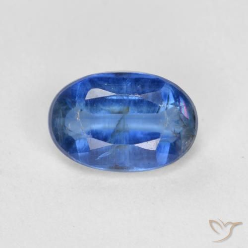 0.64ct Naturel Bleu foncé Disthène, ovale, SI-I1