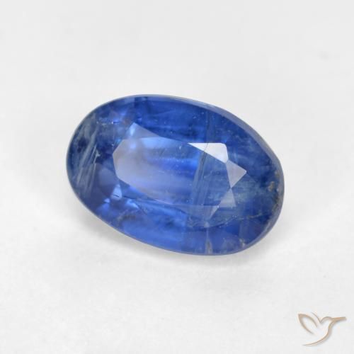Disthène Bleu foncé naturelle ovale, 0.83 ct, SI-I1