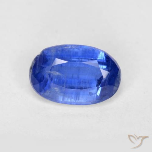 0.62ct Naturel Bleu foncé Disthène, ovale, SI-I1