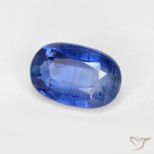 Disthène Bleu foncé naturelle ovale, 0.75 ct, SI-I1