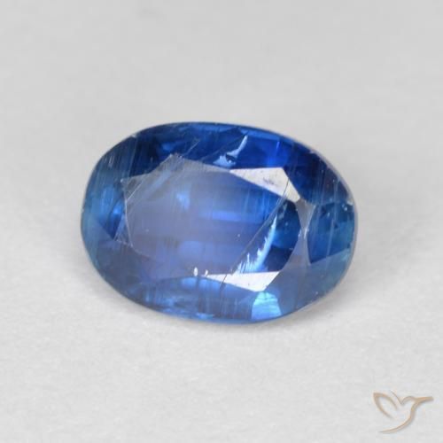 Disthène Bleu foncé naturelle ovale, 1.14 ct, VS-SI