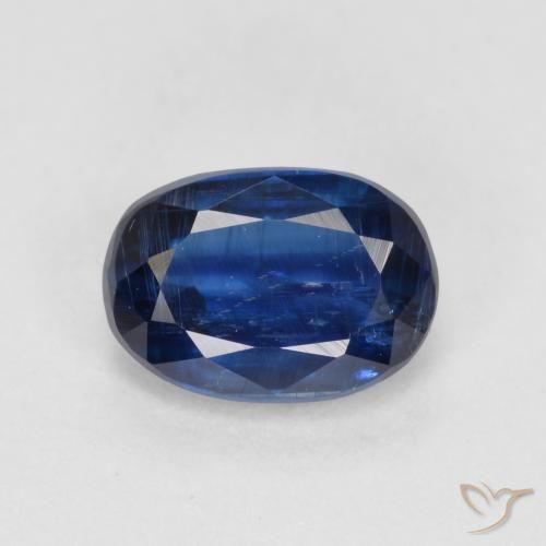 1.14ct Naturel Bleu foncé Disthène, ovale, SI