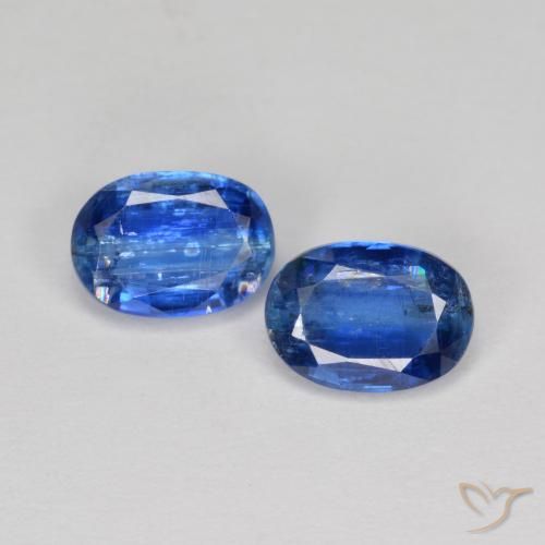 2.06ctw Naturel Bleu foncé Disthène, ovale, SI
