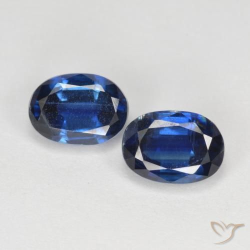2.64ctw Naturel Bleu marine Disthène, ovale, VS-SI