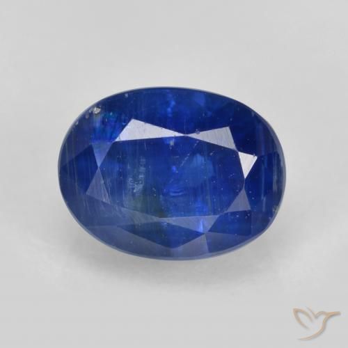 2.16ct Naturel Bleu foncé Disthène, ovale, SI