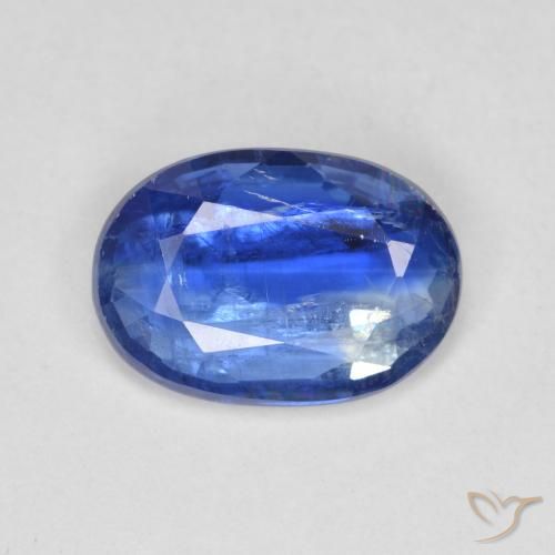Cyanite bleue naturelle coupe ovale, 3,39 ct, SI-I1