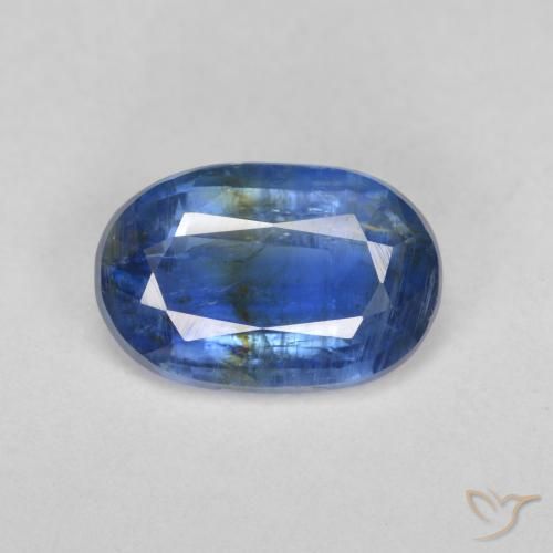 3.20ct Naturel Bleu foncé Disthène, ovale, SI-I1