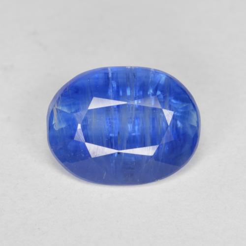 Disthène Bleu azur profond naturelle Coupe ovale, 3.12 ct, SI-I1