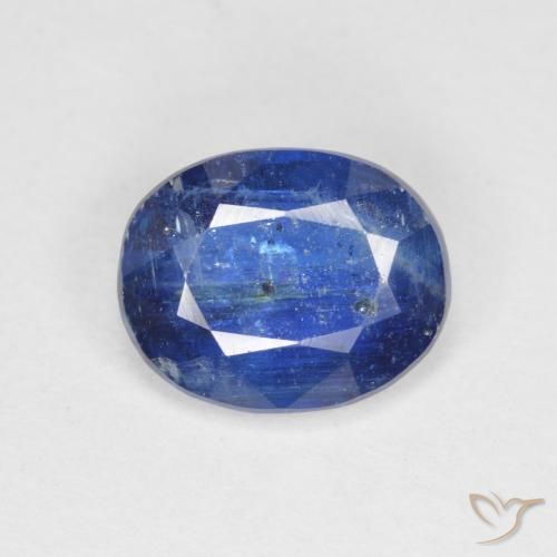 3.61ct Naturel Bleu foncé Disthène, ovale, SI-I1