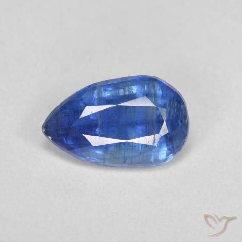 Cyanite bleue naturelle en forme de poire, 2,55 ct, SI-I1