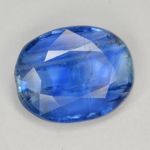 Cyanite bleue naturelle coupe ovale, 7,68 ct, SI-I1
