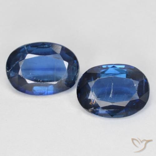 2.86ctw Naturel Bleu marine Disthène, ovale, VS-SI
