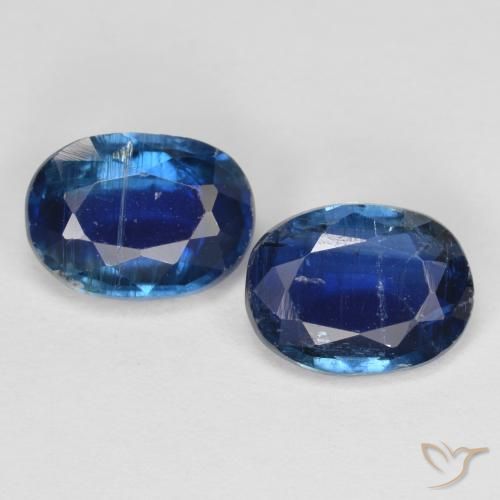 2.73ctw Naturel Bleu marine Disthène, ovale, VS-SI