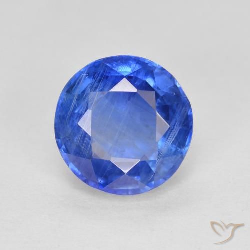 Disthène Bleu azur profond naturelle Coupe roude, 1.76 ct, SI