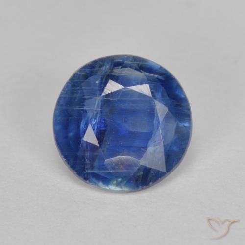 Disthène Bleu foncé naturelle Coupe roude, 1.25 ct, SI-I1