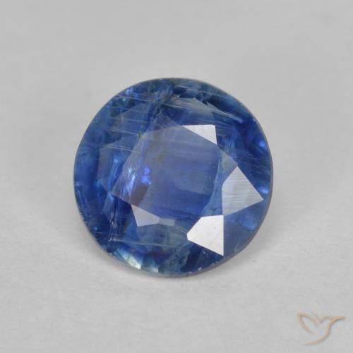 Disthène Bleu foncé naturelle Coupe roude, 1.25 ct, SI-I1