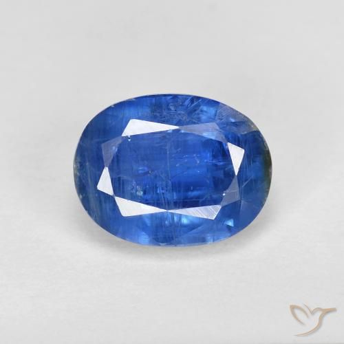 2.07ct Naturel Bleu foncé Disthène, ovale, SI