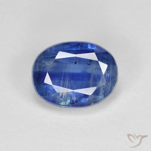 2.02ct Naturel Bleu foncé Disthène, ovale, SI